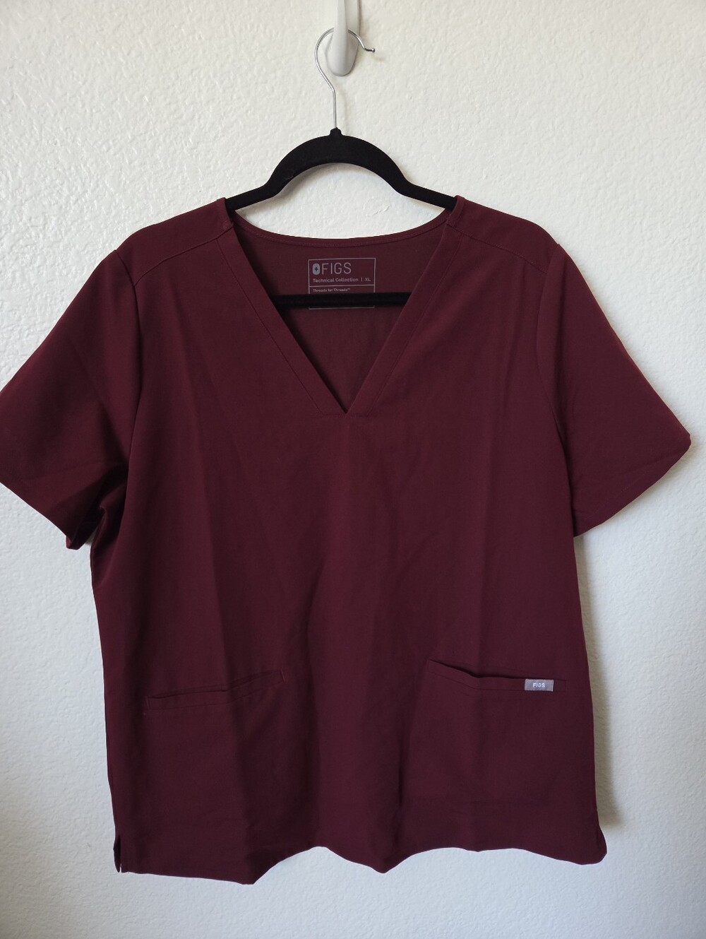 Figs Casma Scrub Top Women's Size Xlarge Burgundy